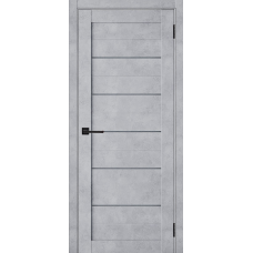 Дверь межкомнатная Леском Техно Бетон серый, глухое полотно, молдинг